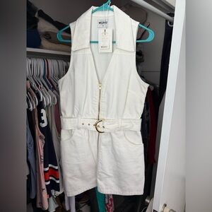 Show Me Your MuMu White Collared Mini Dress